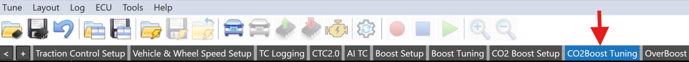 CO2 Boost Tuning tab