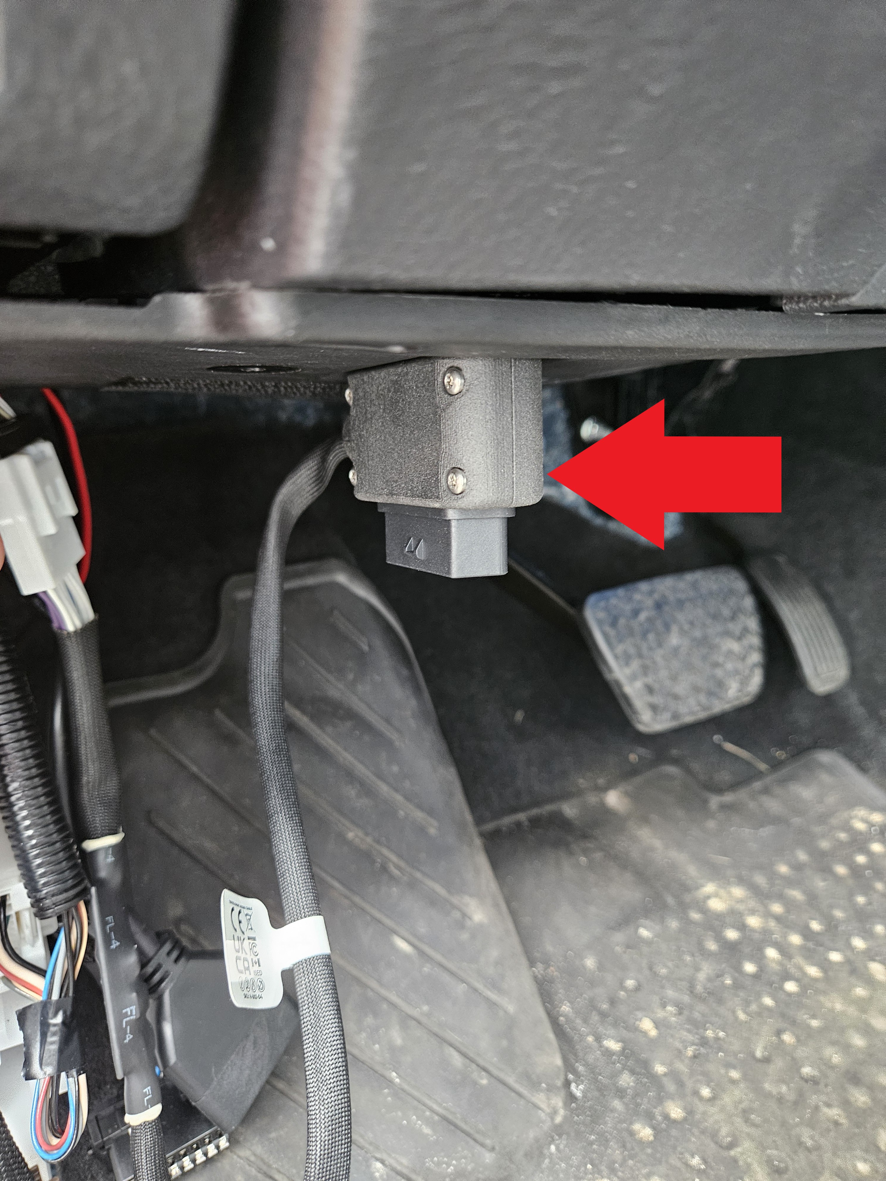 Smart Access Cable Connected to OBD Port